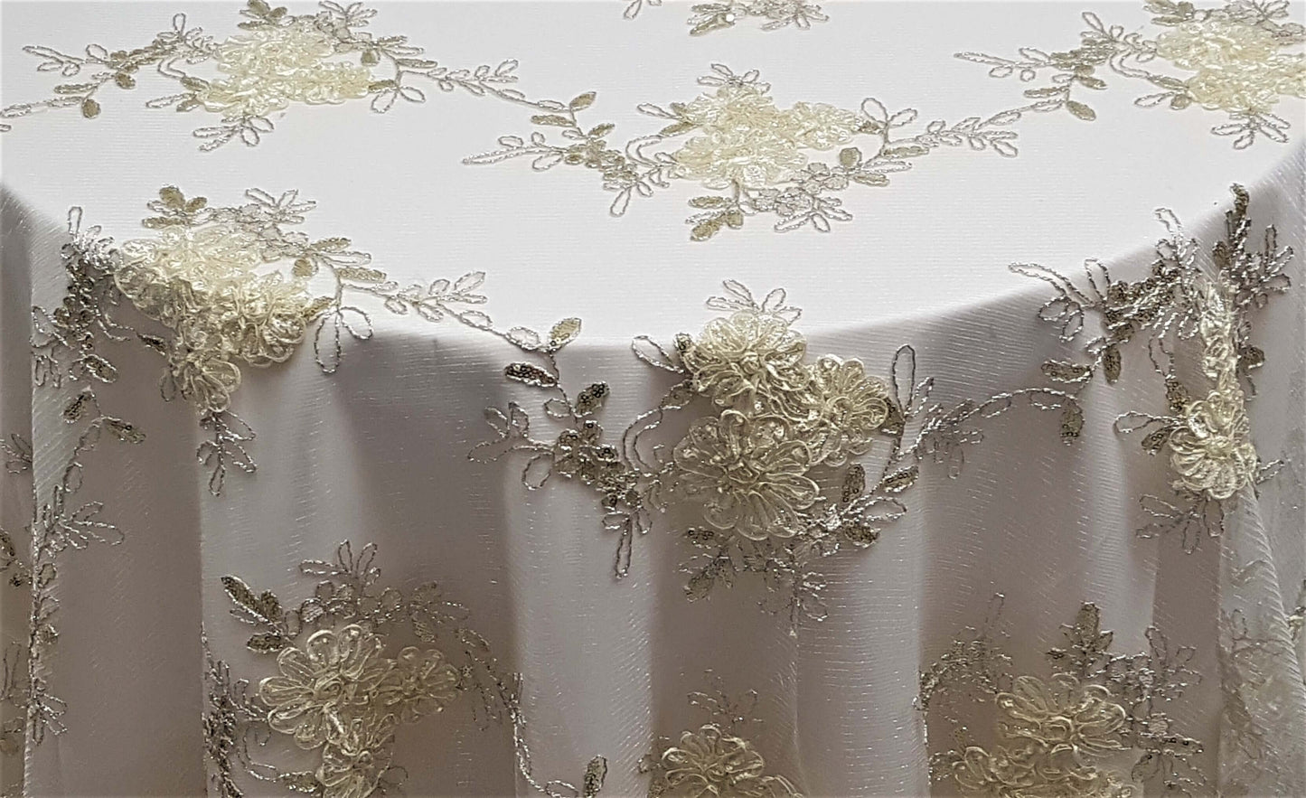 Ivory Ribbon Mesh Lace