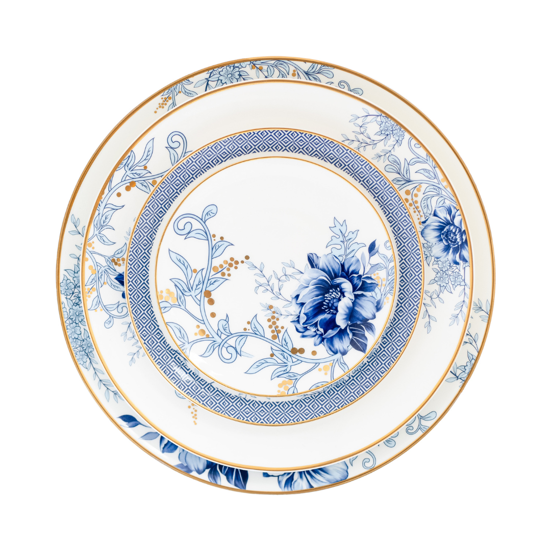 Blue Peony Porcelain Dinnerware Set