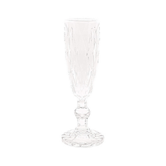 Clear Rhombic Cut Champagne Flute