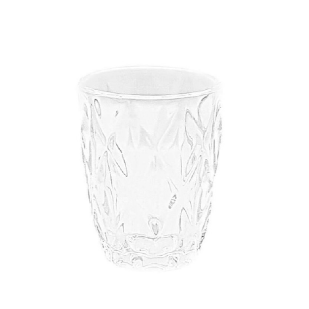 Clear Rhombic Cut Water Glass