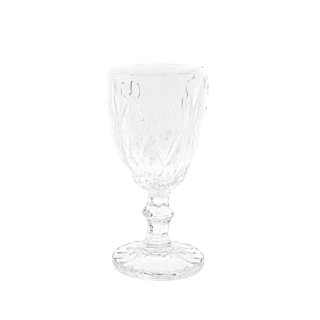 Clear Rhombic Cut Goblet