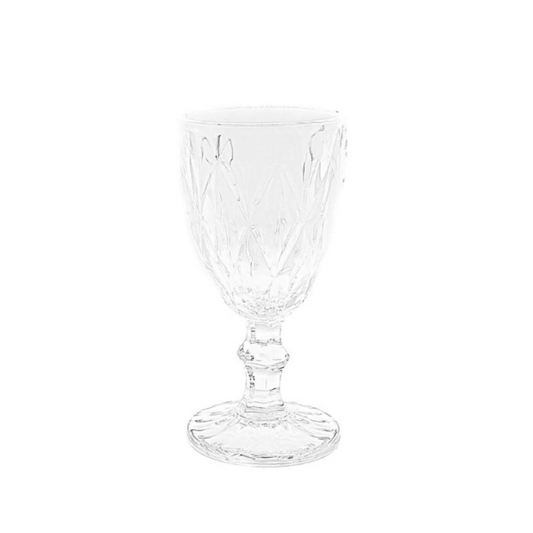 Clear Rhombic Cut Goblet