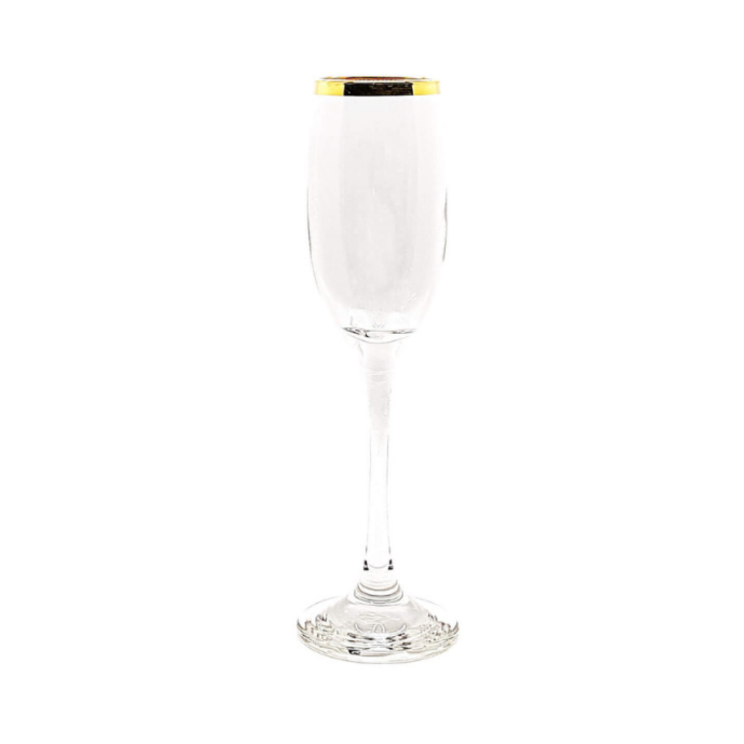 Gold-Rimmed Champagne Flute