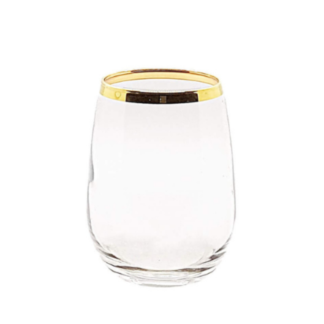 Gold-Rimmed Water Glass