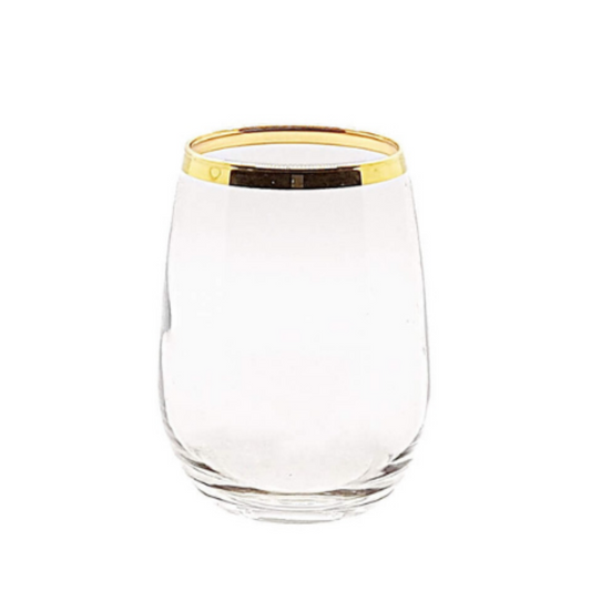 Gold-Rimmed Water Glass