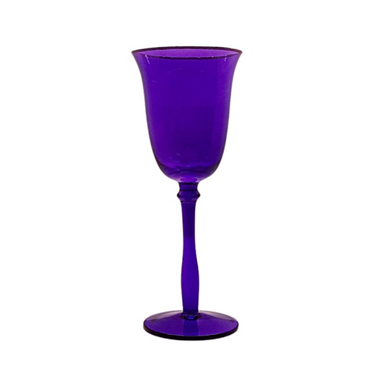 Purple & Gold Rim Tall Wine Glass