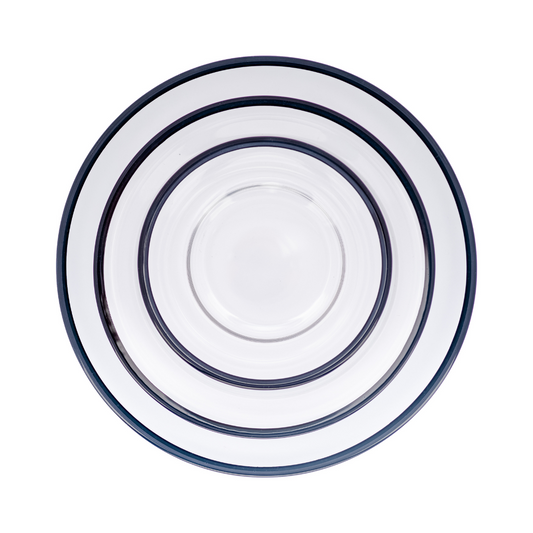 Black Rim-Clear Glass Dinnerware Set