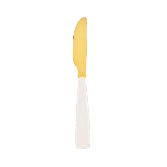 White & Gold Dinner Knife