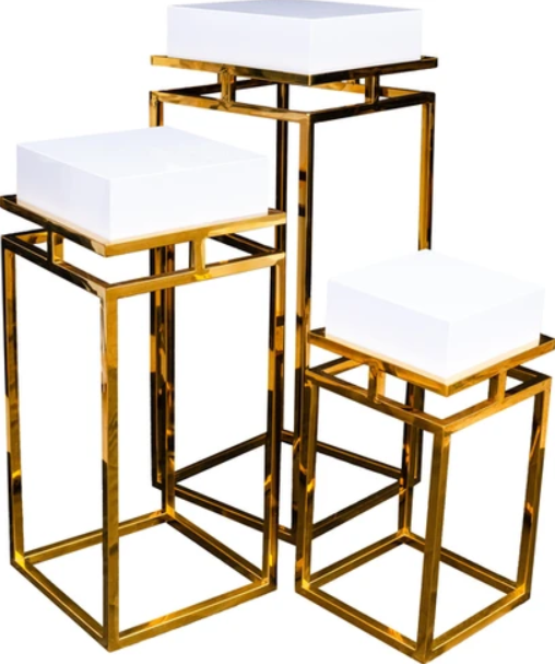 Gold Rectangular Stand Set