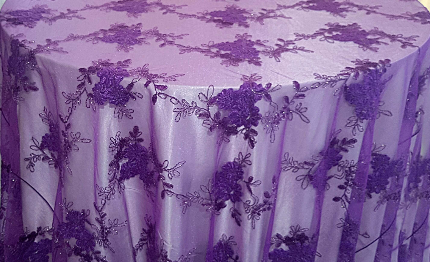 Purple Ribbon Mesh Lace